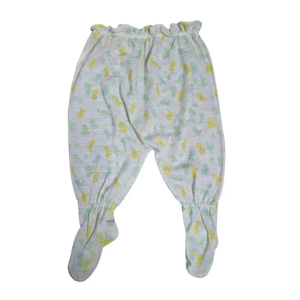 Vintage Carters Pastel Footed Animal Print Pants